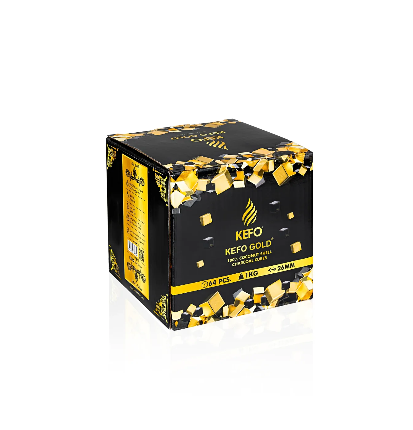 Kefo Gold 26 mm 1 Kg Hindistan Cevizi Nargile Kömürü